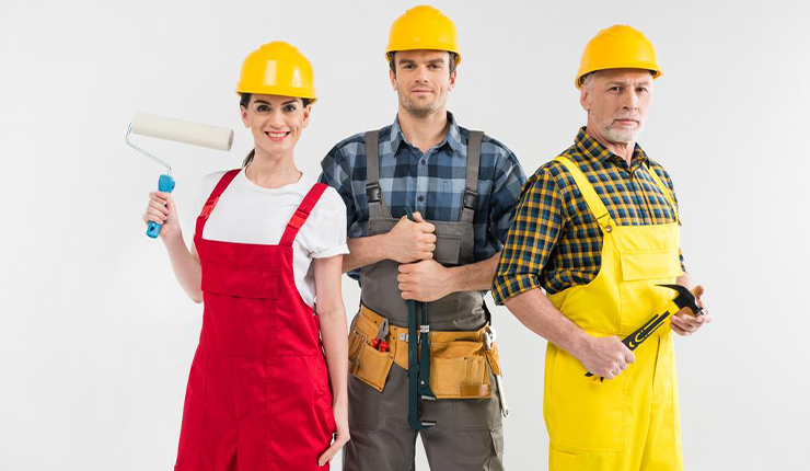 Handwerker bei der Arbeit